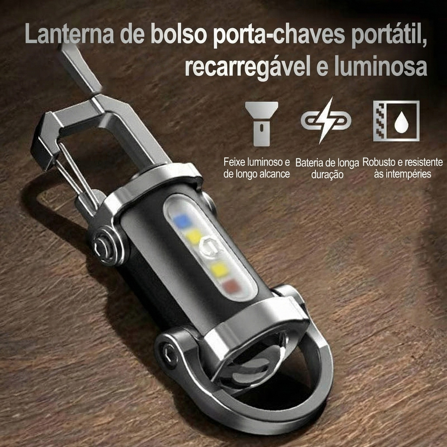 🔦Lanterna de porta-chaves recarregável e luminosa