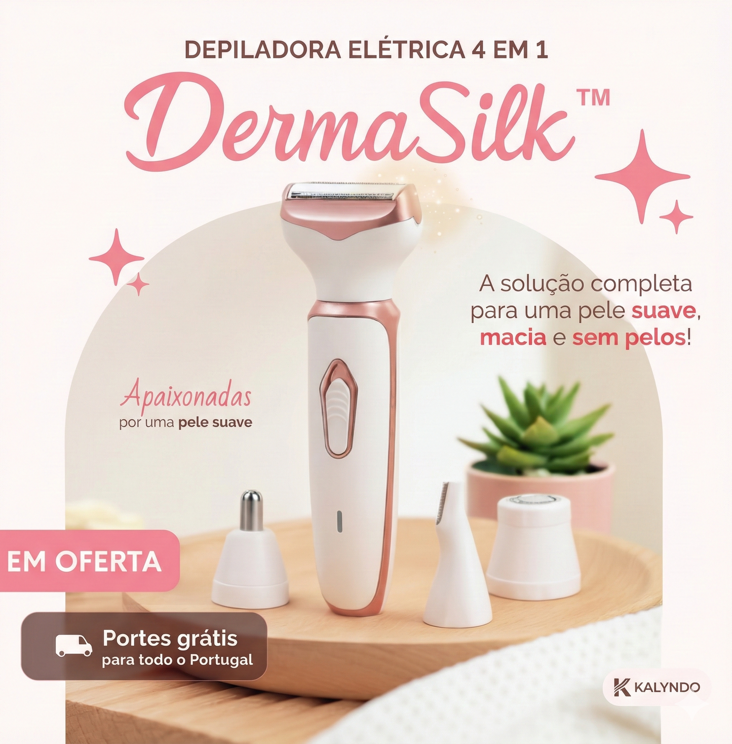 Depilador Elétrico 4 em 1 - DermaSilk™.