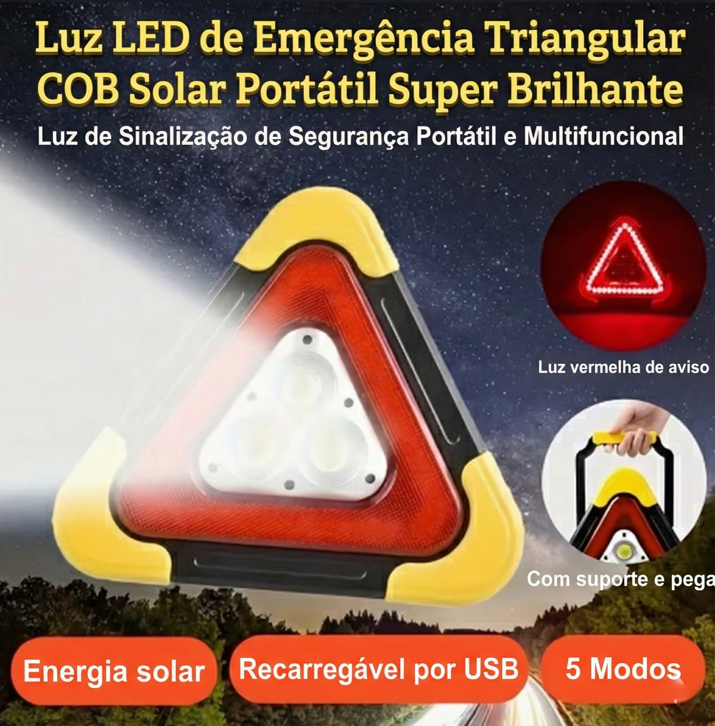 ✨ Lâmpada Solar de Emergência  3-em-1🚗☀️